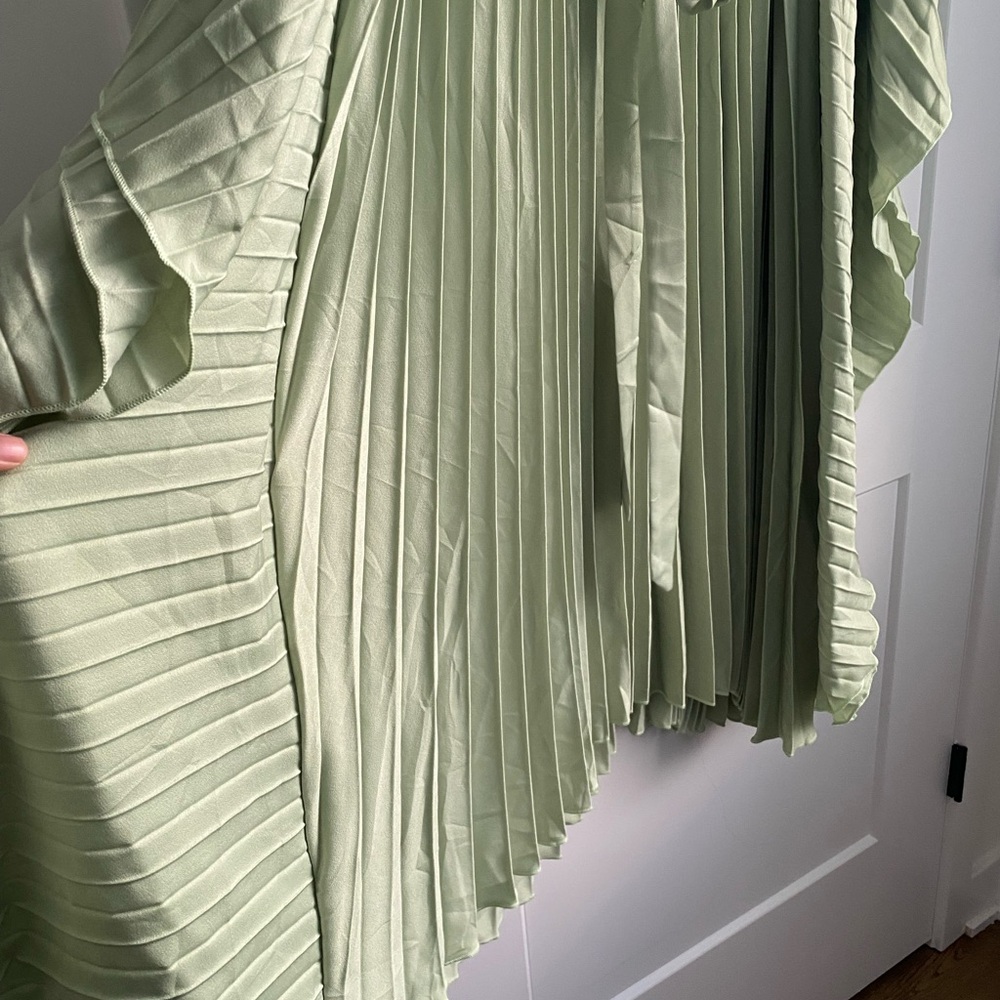 X plus wear NWT Green Pleated Maxi Kaftan Onesize Belted Dress - Picture 4 of 10